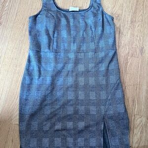 Women's JUST FOUND Size 2X Peace Elegant Black Blue Plaid Dress GUC ❤️